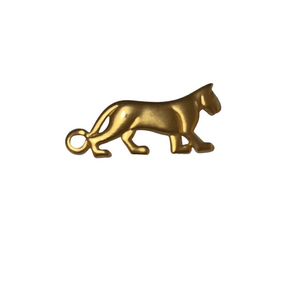 Exclusively From Museums By Procreations Vintage Gold Tone Large Cat Pin Brooch